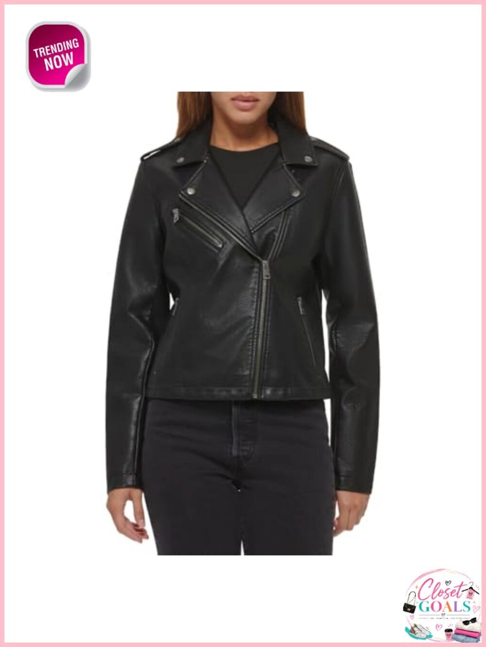 Faux Leather Asymmetrical Motorcycle Jacket Snap-Down Lapels
